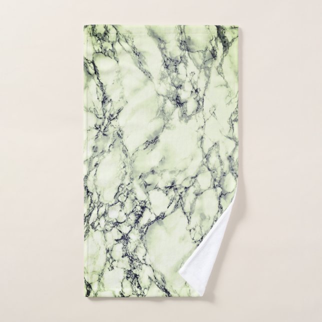 White Green Marble Stone Bath Towel Set (Hand Towel)