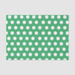 White & Green Medium Polka Dot Party Tissue Paper<br><div class="desc">Wrap your Christmas or party gifts in style with this chic white & green large medium sized polka dot tissue paper. Great for holidays,  winter,  parties,  and retro weddings.</div>