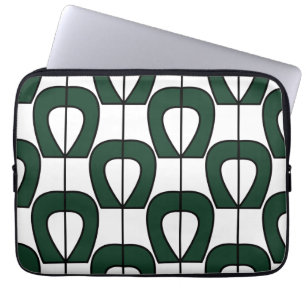 White Green Modern Geometric Cool Abstract Laptop Sleeve