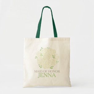 White green posy thank you Maid of honour wedding Tote Bag