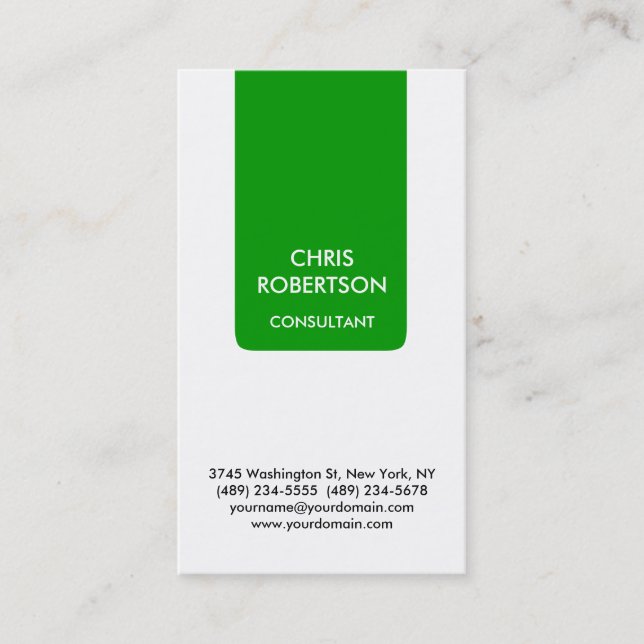 White Green Stripe Attractive Charm Business Card (Front)