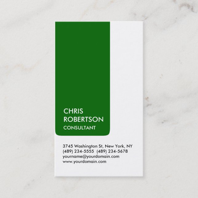 White Green Stripe Attractive Charm Business Card (Front)