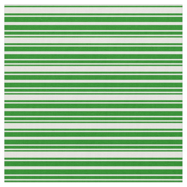 White & Green Striped Pattern Fabric (Close Up)