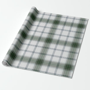White Green Tartan Plaid Wrapping Paper
