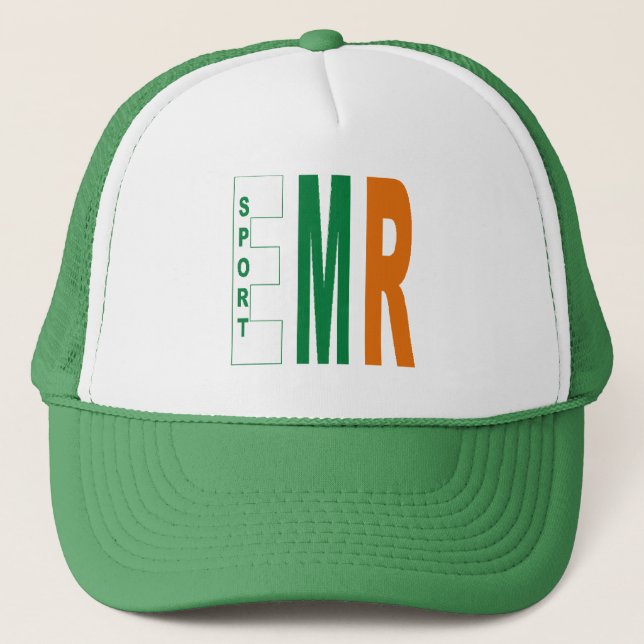 White/Green trucker cap EMILIE ROMAGNA SPORT (Front)