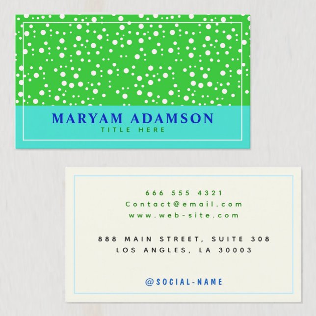 (White, Green, Turquoise, Ivory) Modern Border Calling Card (Professional image enhancement
Minimalist calling card
Business networking tool
Elegant color )