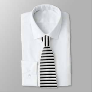 White, Grey and Black Stripes Tie