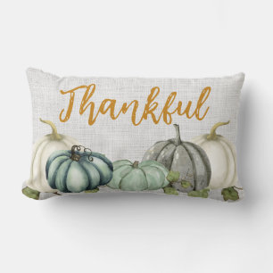 White, Grey, and Blue Pumpkin, Lumbar Throw Pillow