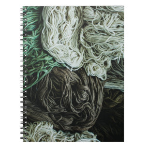 White, grey, and green ropes notebook