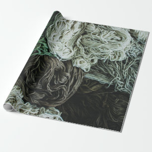 White, grey, and green ropes wrapping paper
