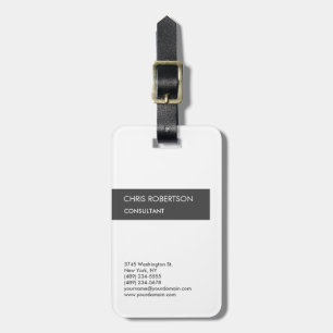 White Grey Attractive Charming Luggage Tag