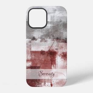 White Grey Burgundy Rustic Modern Abstract Nr56 iPhone 12 Case