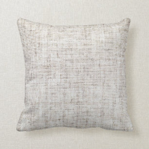 White Grey Burlap Texture Cushion