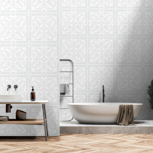 White Grey Celtic Knot Pattern Wallpaper