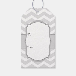 White Grey Chevron Gift Tags
