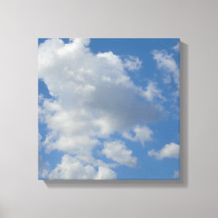 White/Grey Clouds and Blue Sky Canvas Print