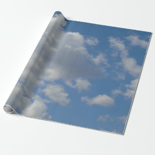 White/Grey Clouds and Blue Sky Wrapping Paper