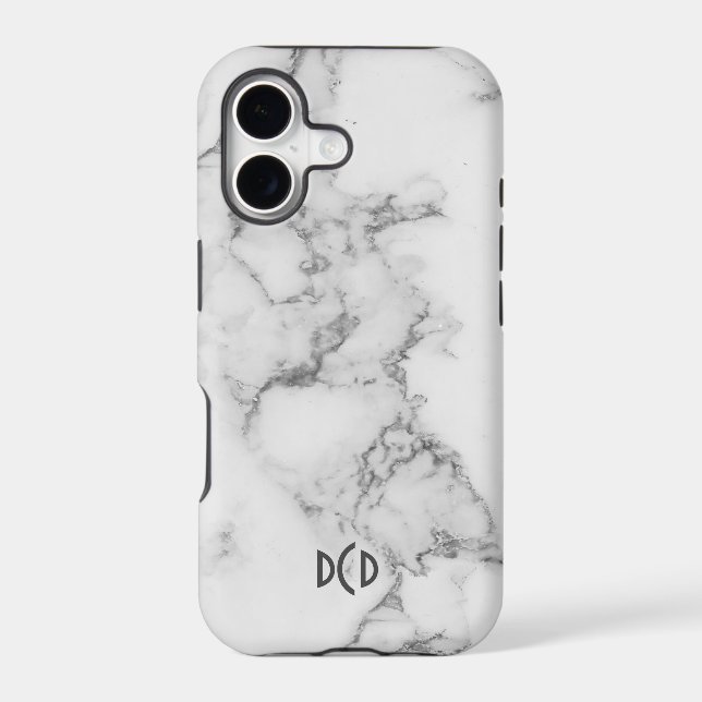 White & grey  faux marble (Back)