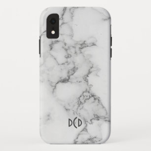 White & grey  faux marble iPhone XR case