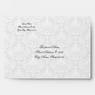White&Grey Floral Lace Envelope
