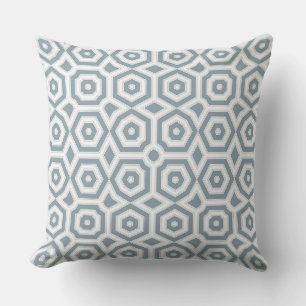 white grey geometric pattern art deco cushion