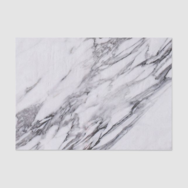 White & Grey Glitter Marble Texture Print Tissue Paper (Front)