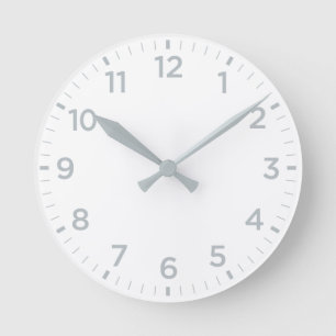 White Grey Gloss Minimalist Wall Clock