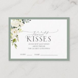 White Grey Green Watercolor Bridal Shower Game Enclosure Card