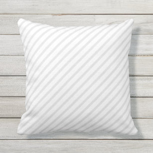 White Grey Grey Stripes Lines Patterns Custom Gift Cushion