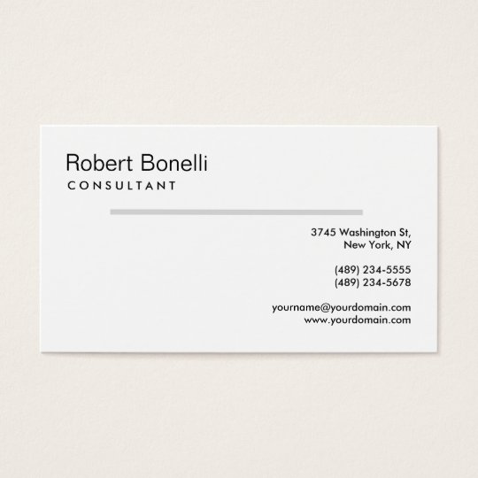 White Grey Line Modern Consultant Business Card