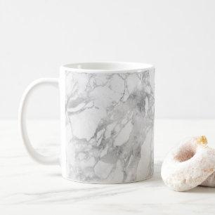 White Grey Marble Classic Elegant Beauty Glitz Coffee Mug