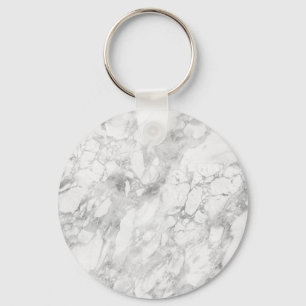 White Grey Marble Classic Elegant Beauty Glitz Key Ring
