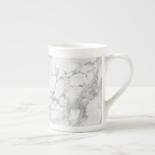White Grey Marble Classic Elegant Beauty Glitzy Bone China Mug