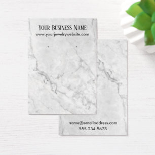 White & Grey Marble Earring Holder Display Cards