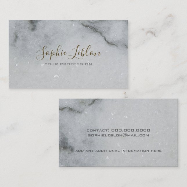 white/grey marble elegant business card (Front/Back)