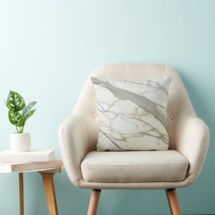 White grey marble luxurious minimal design cushion
