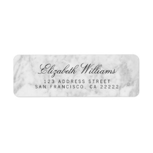 White Grey Marble Return Address Labels