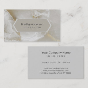 White & Grey Marble with Gold Business Card