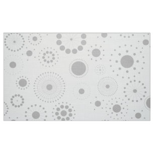 White & Grey Modern Geometric Pattern Fabric
