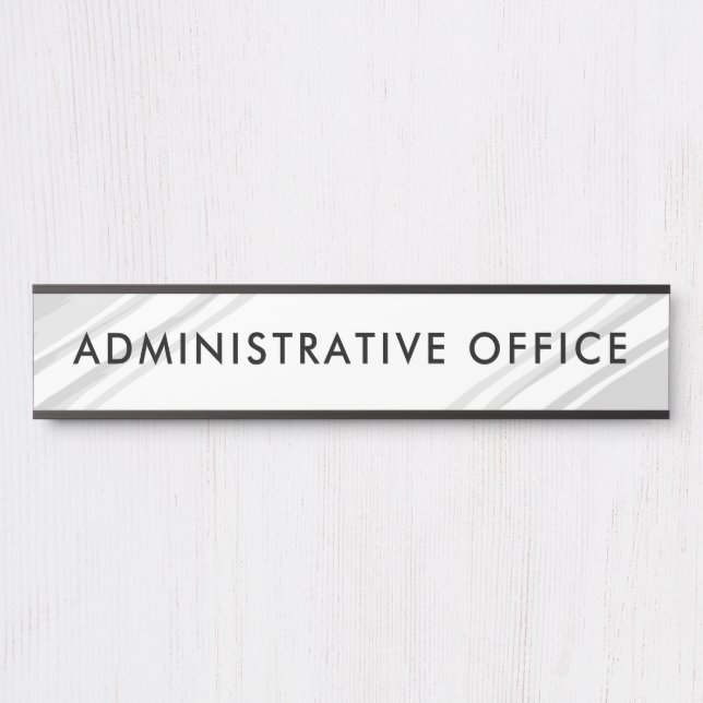  White Grey Modern Professional Plate Admin Office Door Sign (Front)