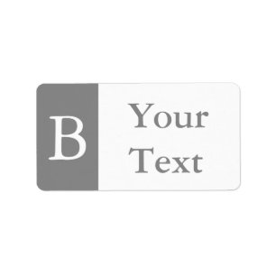 White & Grey Monogrammed Labels or Gift Tags