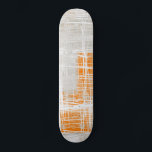 White grey orange abstract skateboard<br><div class="desc">White grey orange abstract patterned Skateboard. Modern abstract art design by Imre Toth.</div>