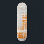 White grey orange abstract skateboard<br><div class="desc">White grey orange abstract patterned Skateboard. Modern abstract art design by Imre Toth.</div>