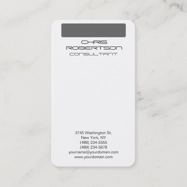 White Grey Pattern Attractive Charm Business Card (Front)
