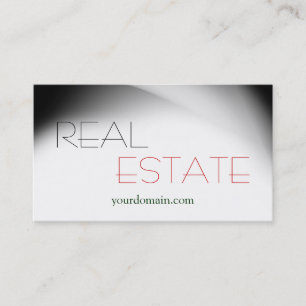 White Grey Real Estate Agent Trendy Business Card
