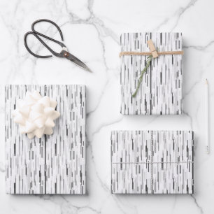 White & Grey Rectangles  Wrapping Paper Sheet