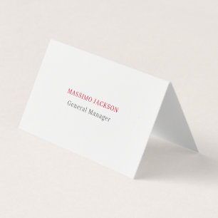 White grey red exclusive unique private business card