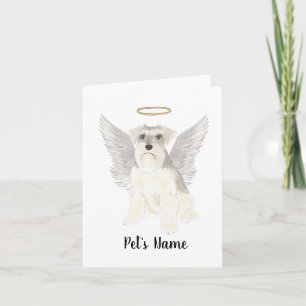 White Grey Schnauzer Sympathy Memorial Card