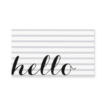 White grey simple elegant minimalist "hello" card