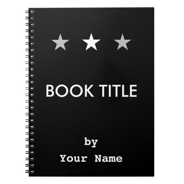 White & Grey Stars Your Book Project - Notebook (Front)